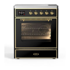ILVE 30" Majestic II Series Freestanding Electric Single Oven Range with 4 Elements, Triple Glass Cool Door, Convection Oven, TFT Oven Control Display and Child Lock - UMI30NE3 - The Home Selection