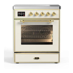 ILVE 30" Majestic II Series Freestanding Electric Single Oven Range with 4 Elements, Triple Glass Cool Door, Convection Oven, TFT Oven Control Display and Child Lock - UMI30NE3 - The Home Selection