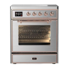 ILVE 30" Majestic II Series Freestanding Electric Single Oven Range with 4 Elements, Triple Glass Cool Door, Convection Oven, TFT Oven Control Display and Child Lock - UMI30NE3 - The Home Selection