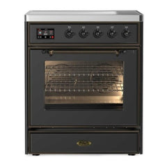 ILVE 30" Majestic II Series Freestanding Electric Single Oven Range with 4 Elements, Triple Glass Cool Door, Convection Oven, TFT Oven Control Display and Child Lock - UMI30NE3 - The Home Selection