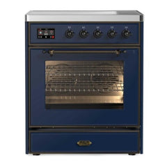 ILVE 30" Majestic II Series Freestanding Electric Single Oven Range with 4 Elements, Triple Glass Cool Door, Convection Oven, TFT Oven Control Display and Child Lock - UMI30NE3 - The Home Selection