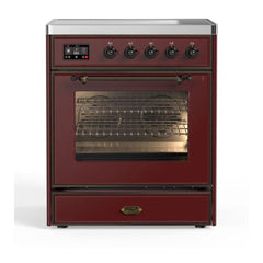 ILVE 30" Majestic II Series Freestanding Electric Single Oven Range with 4 Elements, Triple Glass Cool Door, Convection Oven, TFT Oven Control Display and Child Lock - UMI30NE3 - The Home Selection