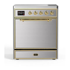 ILVE 30" Majestic II Series Induction Range with 4 Elements 2.3 cu. ft. Total Oven Capacity TFT Oven Control Display - UMI30QNE3 - The Home Selection