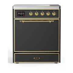 ILVE 30" Majestic II Series Induction Range with 4 Elements 2.3 cu. ft. Total Oven Capacity TFT Oven Control Display - UMI30QNE3 - The Home Selection