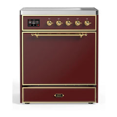 ILVE 30" Majestic II Series Induction Range with 4 Elements 2.3 cu. ft. Total Oven Capacity TFT Oven Control Display - UMI30QNE3 - The Home Selection