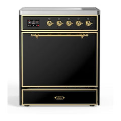 ILVE 30" Majestic II Series Induction Range with 4 Elements 2.3 cu. ft. Total Oven Capacity TFT Oven Control Display - UMI30QNE3 - The Home Selection