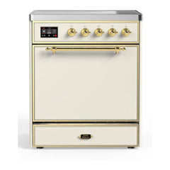 ILVE 30" Majestic II Series Induction Range with 4 Elements 2.3 cu. ft. Total Oven Capacity TFT Oven Control Display - UMI30QNE3 - The Home Selection