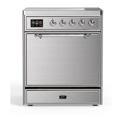 ILVE 30" Majestic II Series Induction Range with 4 Elements 2.3 cu. ft. Total Oven Capacity TFT Oven Control Display - UMI30QNE3 - The Home Selection