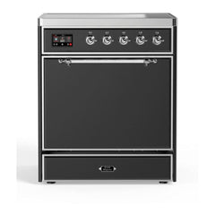 ILVE 30" Majestic II Series Induction Range with 4 Elements 2.3 cu. ft. Total Oven Capacity TFT Oven Control Display - UMI30QNE3 - The Home Selection