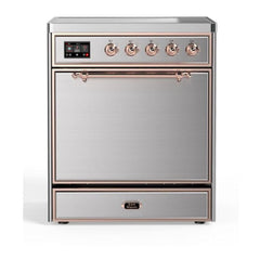 ILVE 30" Majestic II Series Induction Range with 4 Elements 2.3 cu. ft. Total Oven Capacity TFT Oven Control Display - UMI30QNE3 - The Home Selection