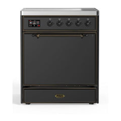 ILVE 30" Majestic II Series Induction Range with 4 Elements 2.3 cu. ft. Total Oven Capacity TFT Oven Control Display - UMI30QNE3 - The Home Selection