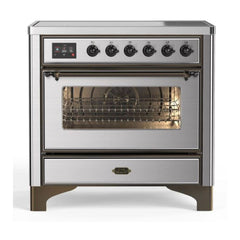 ILVE 36" Majestic II Series Electric Induction and Electric Oven Range with 5 Elements - UMI09NS3 - The Home Selection