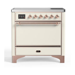 ILVE 36" Majestic II Series Induction Range with 5 Elements 3.5 cu. ft. Oven Capacity TFT Oven Control Display Solid Door - UMI09QNS3 - The Home Selection