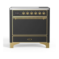 ILVE 36" Majestic II Series Induction Range with 5 Elements 3.5 cu. ft. Oven Capacity TFT Oven Control Display Solid Door - UMI09QNS3 - The Home Selection