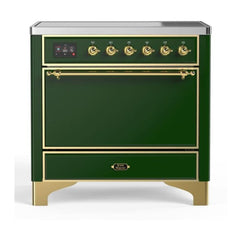 ILVE 36" Majestic II Series Induction Range with 5 Elements 3.5 cu. ft. Oven Capacity TFT Oven Control Display Solid Door - UMI09QNS3 - The Home Selection