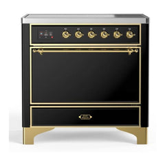 ILVE 36" Majestic II Series Induction Range with 5 Elements 3.5 cu. ft. Oven Capacity TFT Oven Control Display Solid Door - UMI09QNS3 - The Home Selection