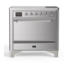 ILVE 36" Majestic II Series Induction Range with 5 Elements 3.5 cu. ft. Oven Capacity TFT Oven Control Display Solid Door - UMI09QNS3 - The Home Selection