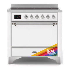 ILVE 36" Majestic II Series Induction Range with 5 Elements 3.5 cu. ft. Oven Capacity TFT Oven Control Display Solid Door - UMI09QNS3 - The Home Selection