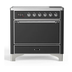 ILVE 36" Majestic II Series Induction Range with 5 Elements 3.5 cu. ft. Oven Capacity TFT Oven Control Display Solid Door - UMI09QNS3 - The Home Selection