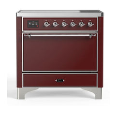 ILVE 36" Majestic II Series Induction Range with 5 Elements 3.5 cu. ft. Oven Capacity TFT Oven Control Display Solid Door - UMI09QNS3 - The Home Selection