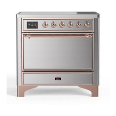 ILVE 36" Majestic II Series Induction Range with 5 Elements 3.5 cu. ft. Oven Capacity TFT Oven Control Display Solid Door - UMI09QNS3 - The Home Selection