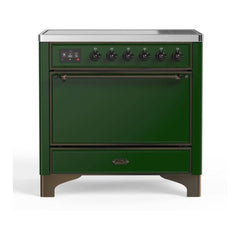 ILVE 36" Majestic II Series Induction Range with 5 Elements 3.5 cu. ft. Oven Capacity TFT Oven Control Display Solid Door - UMI09QNS3 - The Home Selection