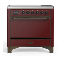 ILVE 36" Majestic II Series Induction Range with 5 Elements 3.5 cu. ft. Oven Capacity TFT Oven Control Display Solid Door - UMI09QNS3 - The Home Selection