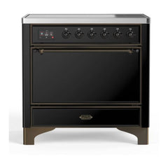 ILVE 36" Majestic II Series Induction Range with 5 Elements 3.5 cu. ft. Oven Capacity TFT Oven Control Display Solid Door - UMI09QNS3 - The Home Selection