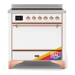 ILVE 36" Majestic II Series Induction Range with 5 Elements 3.5 cu. ft. Oven Capacity TFT Oven Control Display Solid Door - UMI09QNS3 - The Home Selection