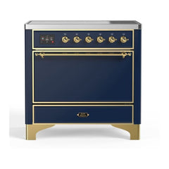 ILVE 36" Majestic II Series Induction Range with 5 Elements 3.5 cu. ft. Oven Capacity TFT Oven Control Display Solid Door - UMI09QNS3 - The Home Selection