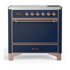 ILVE 36" Majestic II Series Induction Range with 5 Elements 3.5 cu. ft. Oven Capacity TFT Oven Control Display Solid Door - UMI09QNS3 - The Home Selection