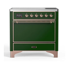 ILVE 36" Majestic II Series Induction Range with 5 Elements 3.5 cu. ft. Oven Capacity TFT Oven Control Display Solid Door - UMI09QNS3 - The Home Selection