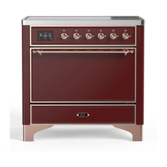 ILVE 36" Majestic II Series Induction Range with 5 Elements 3.5 cu. ft. Oven Capacity TFT Oven Control Display Solid Door - UMI09QNS3 - The Home Selection
