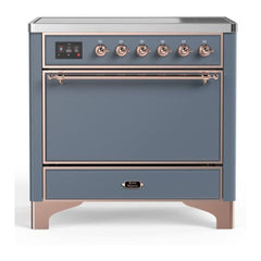ILVE 36" Majestic II Series Induction Range with 5 Elements 3.5 cu. ft. Oven Capacity TFT Oven Control Display Solid Door - UMI09QNS3 - The Home Selection