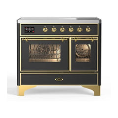 ILVE 40" Majestic II Series Freestanding Electric Double Oven Range with 6 Elements, Triple Glass Cool Door, Convection Oven, TFT Oven Control Display and Child Lock - UMDI10 - The Home Selection