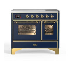 ILVE 40" Majestic II Series Freestanding Electric Double Oven Range with 6 Elements, Triple Glass Cool Door, Convection Oven, TFT Oven Control Display and Child Lock - UMDI10 - The Home Selection