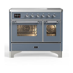 ILVE 40" Majestic II Series Freestanding Electric Double Oven Range with 6 Elements, Triple Glass Cool Door, Convection Oven, TFT Oven Control Display and Child Lock - UMDI10 - The Home Selection