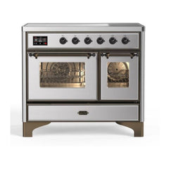 ILVE 40" Majestic II Series Freestanding Electric Double Oven Range with 6 Elements, Triple Glass Cool Door, Convection Oven, TFT Oven Control Display and Child Lock - UMDI10 - The Home Selection