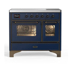 ILVE 40" Majestic II Series Freestanding Electric Double Oven Range with 6 Elements, Triple Glass Cool Door, Convection Oven, TFT Oven Control Display and Child Lock - UMDI10 - The Home Selection