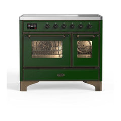 ILVE 40" Majestic II Series Freestanding Electric Double Oven Range with 6 Elements, Triple Glass Cool Door, Convection Oven, TFT Oven Control Display and Child Lock - UMDI10 - The Home Selection