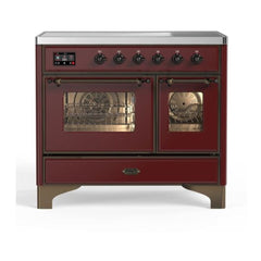 ILVE 40" Majestic II Series Freestanding Electric Double Oven Range with 6 Elements, Triple Glass Cool Door, Convection Oven, TFT Oven Control Display and Child Lock - UMDI10 - The Home Selection