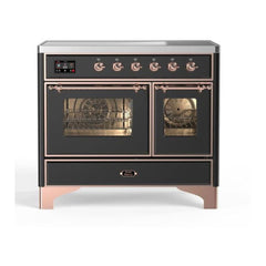 ILVE 40" Majestic II Series Freestanding Electric Double Oven Range with 6 Elements, Triple Glass Cool Door, Convection Oven, TFT Oven Control Display and Child Lock - UMDI10 - The Home Selection