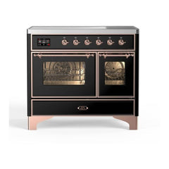 ILVE 40" Majestic II Series Freestanding Electric Double Oven Range with 6 Elements, Triple Glass Cool Door, Convection Oven, TFT Oven Control Display and Child Lock - UMDI10 - The Home Selection