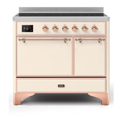 ILVE 40" Majestic II Series Induction Range with 6 Elements Dual Ovens TFT Control Display Solid Oven Door - UMDI10QNS3 - The Home Selection