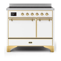 ILVE 40" Majestic II Series Induction Range with 6 Elements Dual Ovens TFT Control Display Solid Oven Door - UMDI10QNS3 - The Home Selection