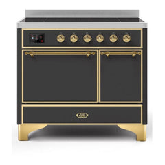 ILVE 40" Majestic II Series Induction Range with 6 Elements Dual Ovens TFT Control Display Solid Oven Door - UMDI10QNS3 - The Home Selection