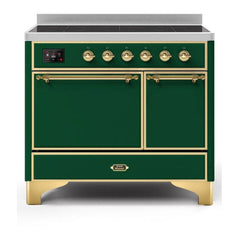 ILVE 40" Majestic II Series Induction Range with 6 Elements Dual Ovens TFT Control Display Solid Oven Door - UMDI10QNS3 - The Home Selection