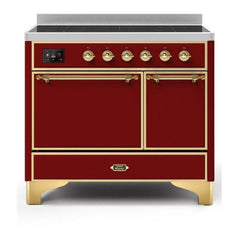 ILVE 40" Majestic II Series Induction Range with 6 Elements Dual Ovens TFT Control Display Solid Oven Door - UMDI10QNS3 - The Home Selection