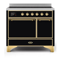 ILVE 40" Majestic II Series Induction Range with 6 Elements Dual Ovens TFT Control Display Solid Oven Door - UMDI10QNS3 - The Home Selection