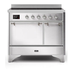 ILVE 40" Majestic II Series Induction Range with 6 Elements Dual Ovens TFT Control Display Solid Oven Door - UMDI10QNS3 - The Home Selection